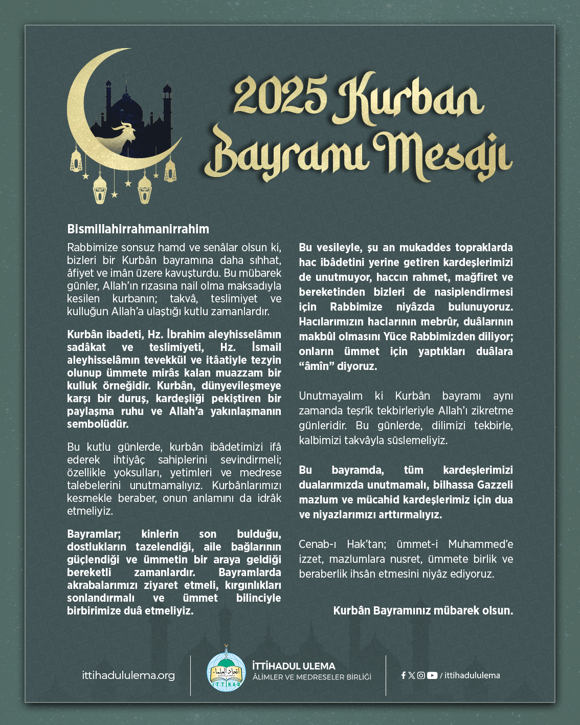 Kurban Bayramı 2025